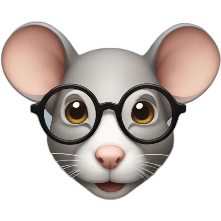 Rat with glasses emoji