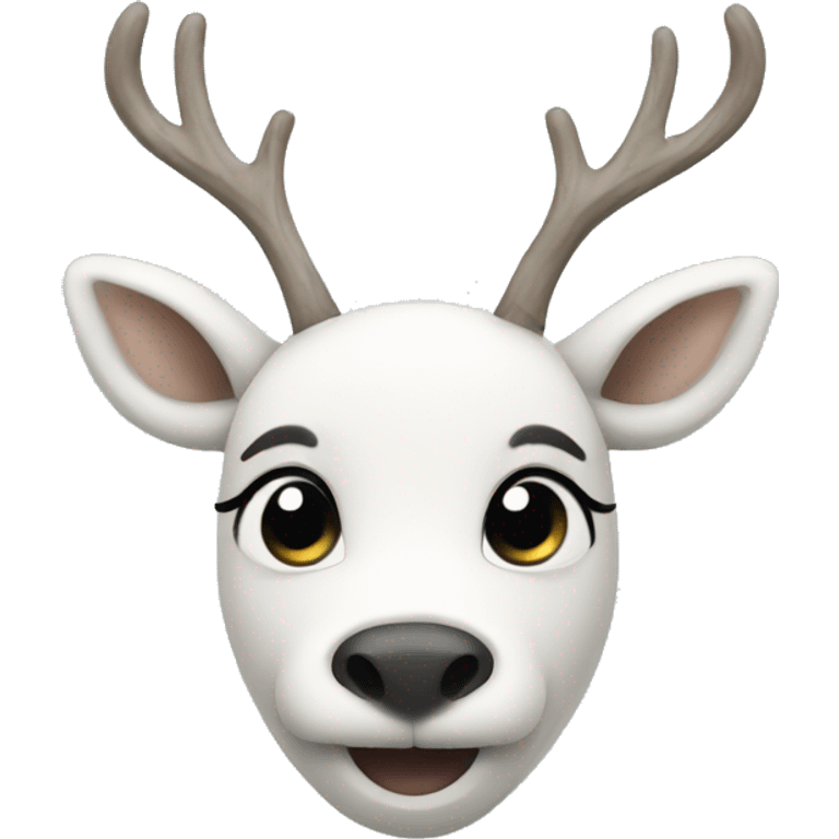 A white Arctic Reindeer  emoji