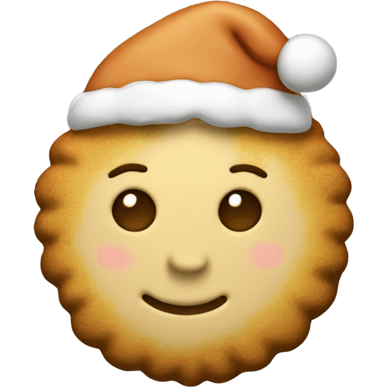 Ginger cookie on the christmas cake emoji