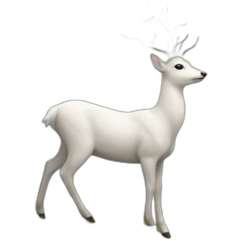 White deer at the top of hill emoji