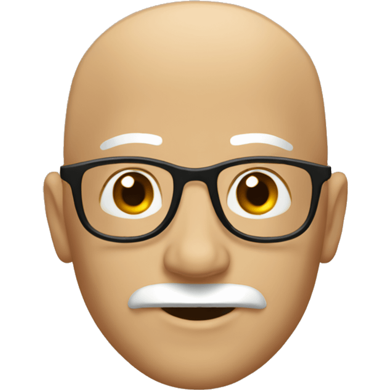 tan bald man with brown mustache emoji