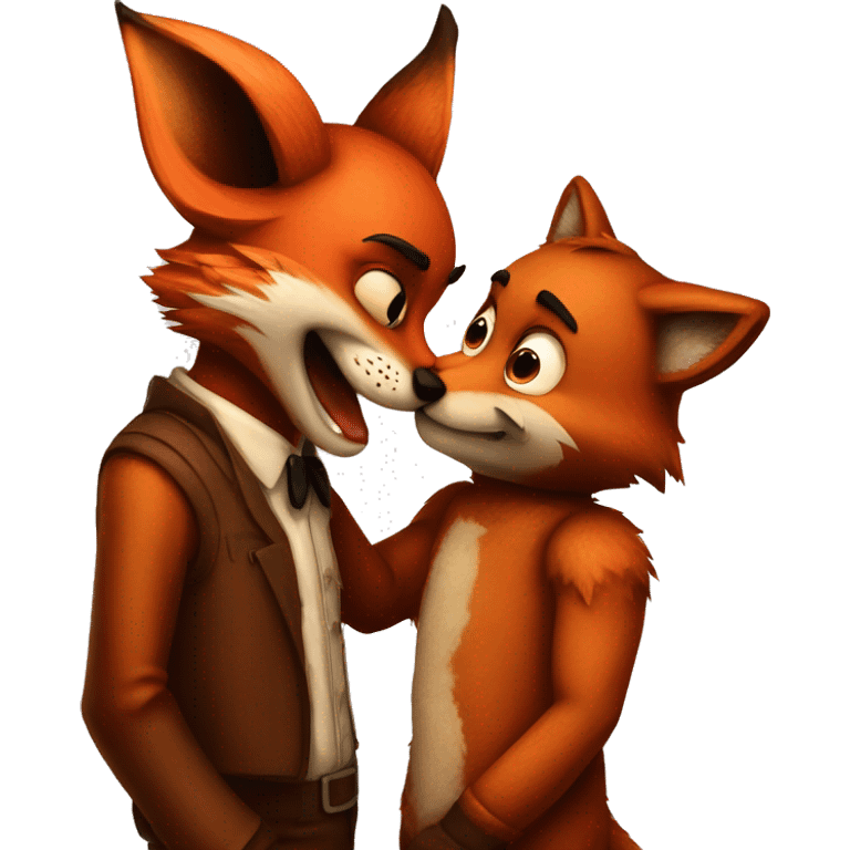 foxy the fox kissing freddy fazbear emoji