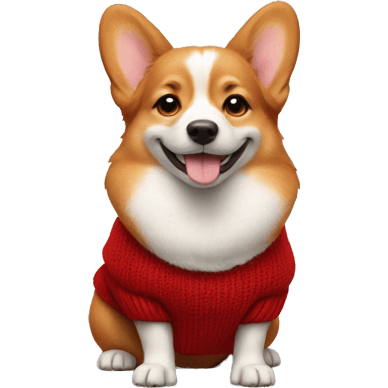 red corgi in a red sweater emoji