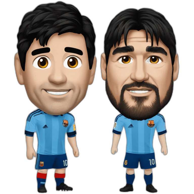 diego Maradona con leo messi emoji