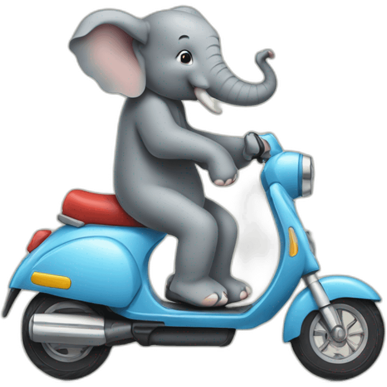 elephant riding scooter emoji