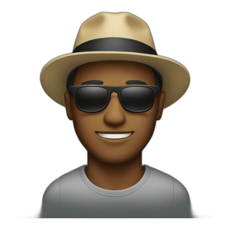 man with hat and sunglasses emoji