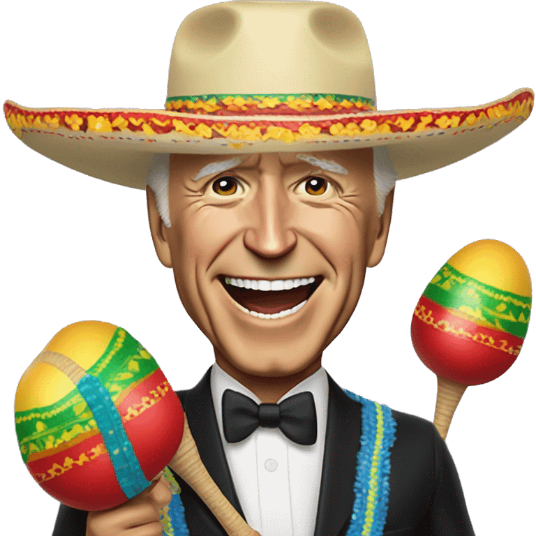 Joe biden in a sombrero holding maracas  emoji