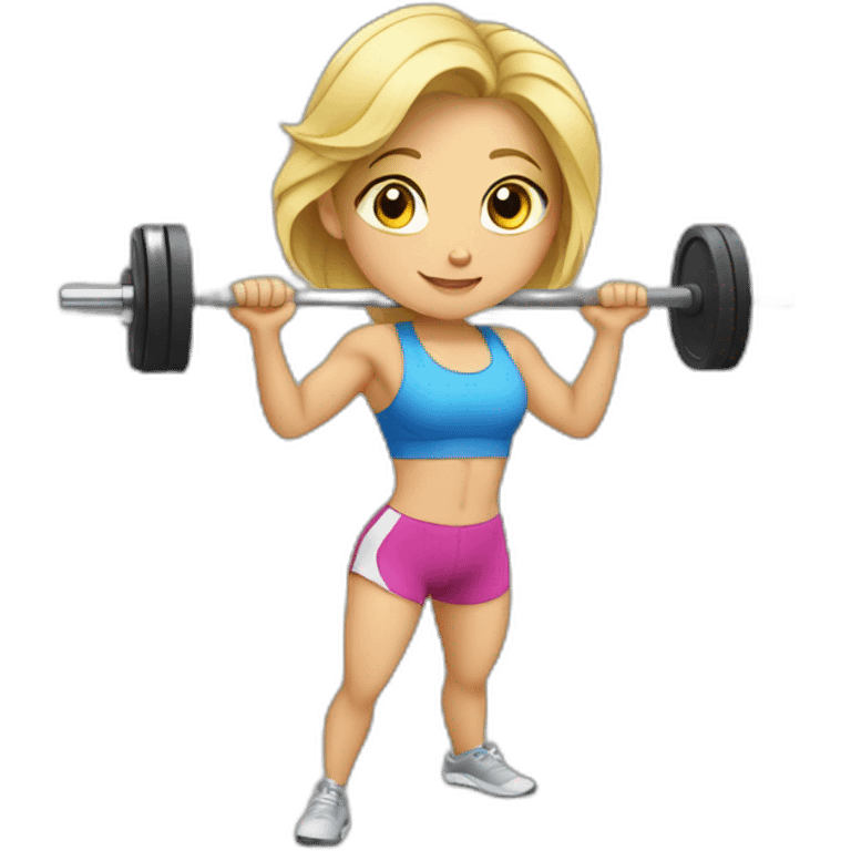 blonde girl doing weight training emoji