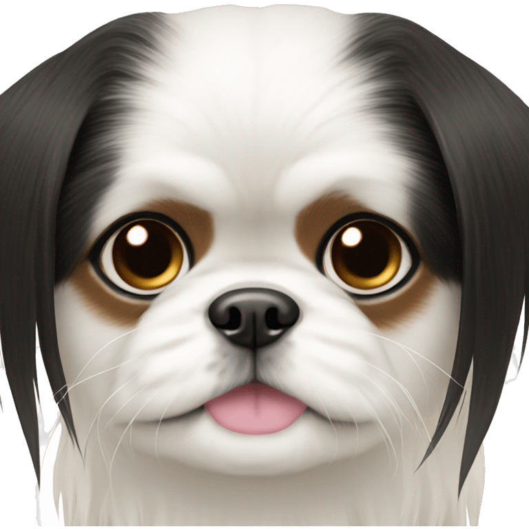 Japanese chin white and black asymmetrical eyes  emoji