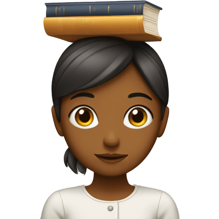 A girl with a Book on the head emoji