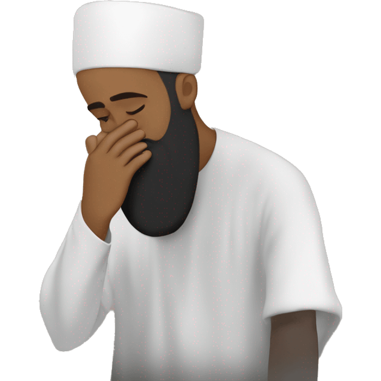 ￼ create a black bearded, Muslim man praying emoji