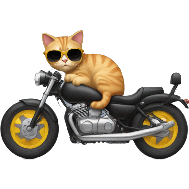 Kitty with sunglasses on a motorcycle  emoji