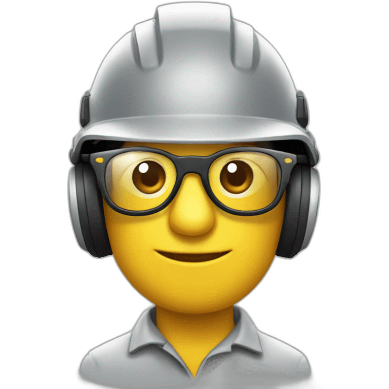 Ardilla con gafas y casco de ingeniero emoji