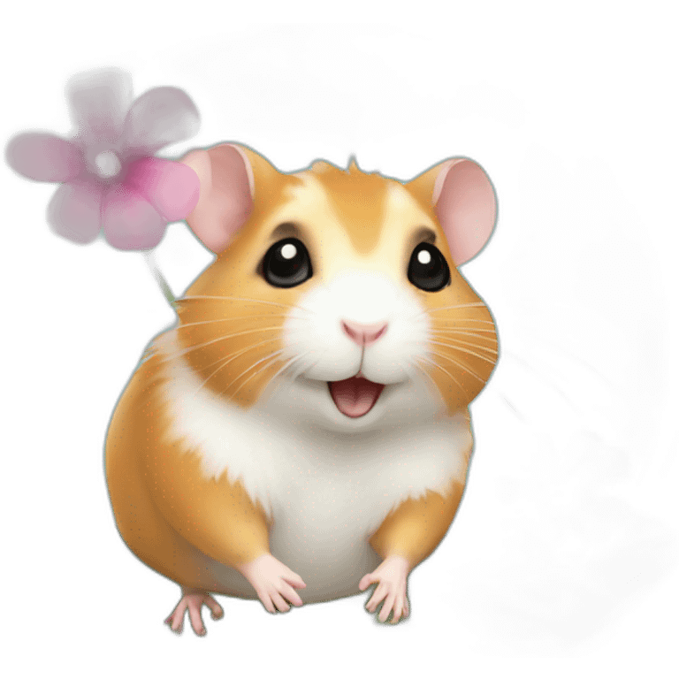 Hamster with flower emoji