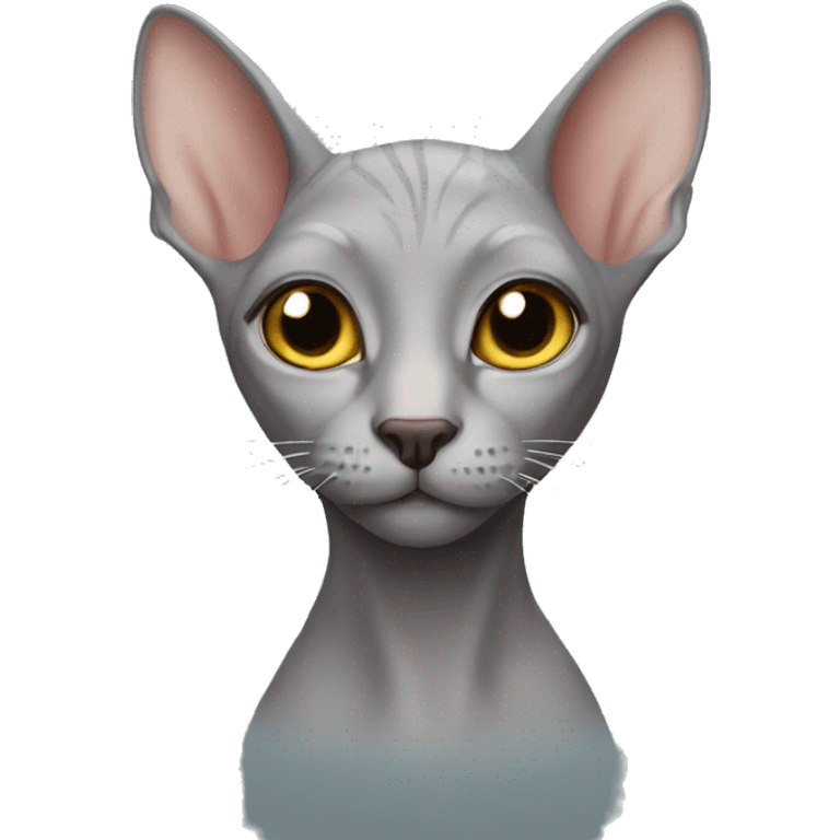 Hairless grey cat emoji