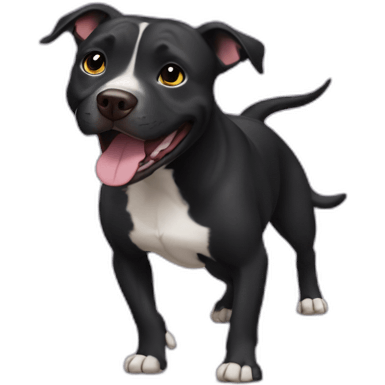 Black dog female pit bull is dancing emoji