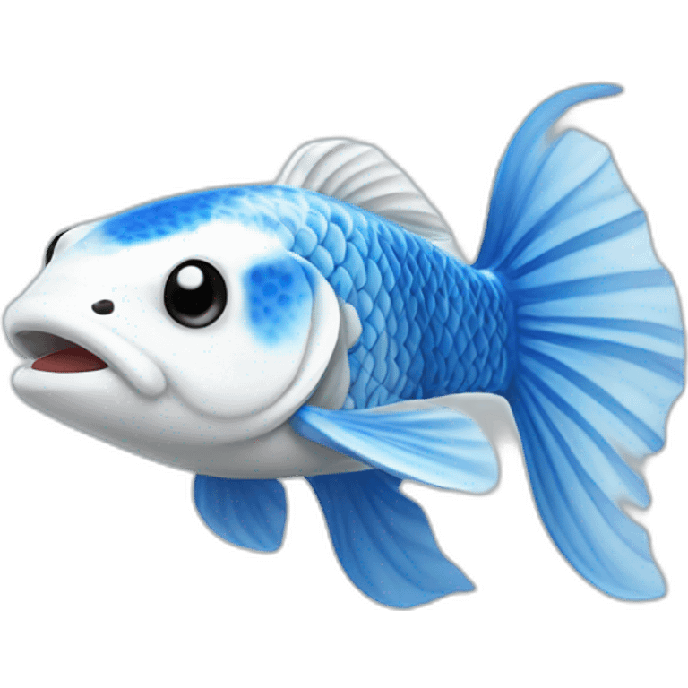 Blue and White Koi Fish emoji