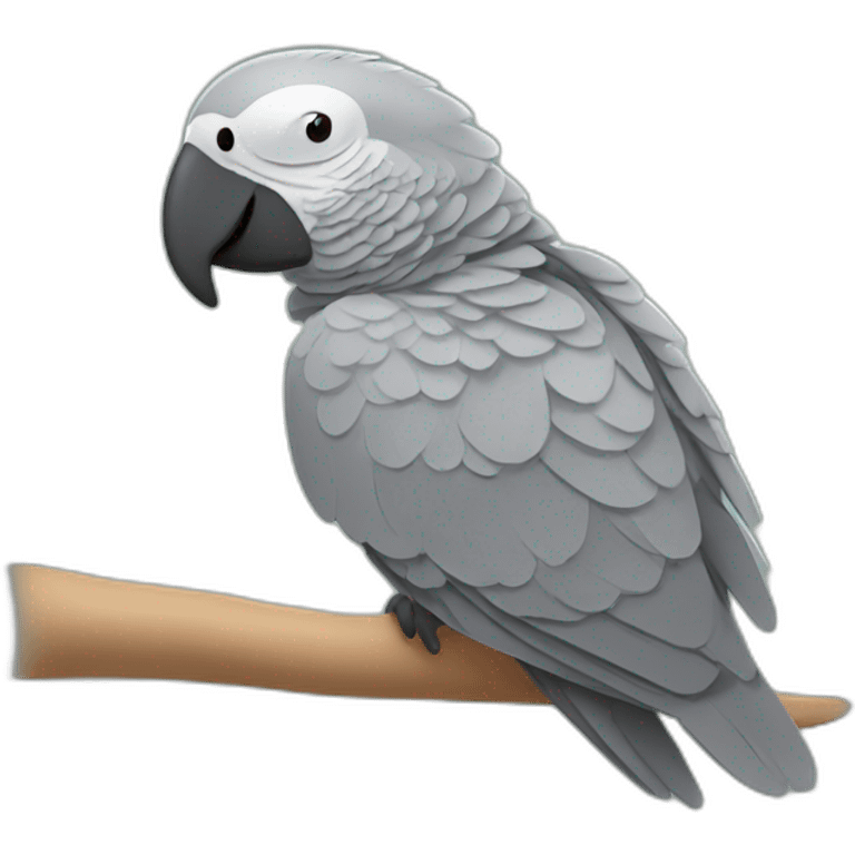 african grey parrot sleeping emoji