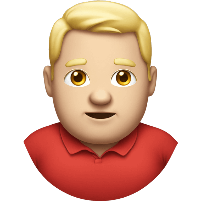 huge fat white person in red shirt emoji