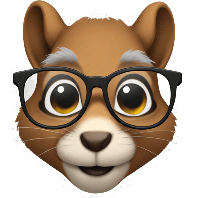 Squirrel with glasses emoji