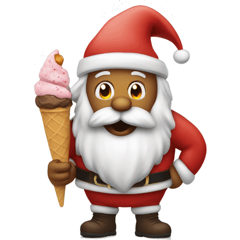 Santa with a ice cream  emoji