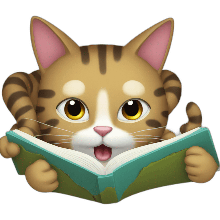 Scratch cat reading a book emoji