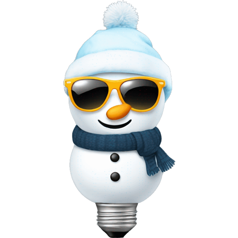 snowman light bulb with sunglasses emoji