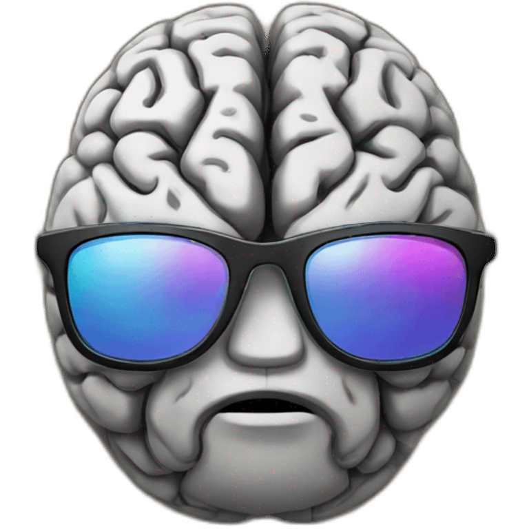 brain with sunglasses emoji