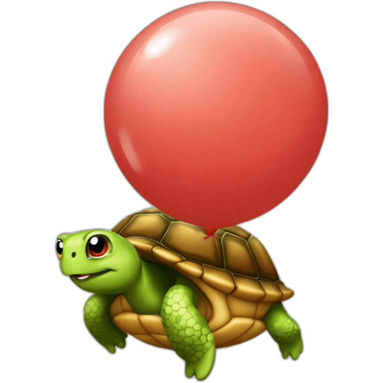 une tortue sur un ballon emoji