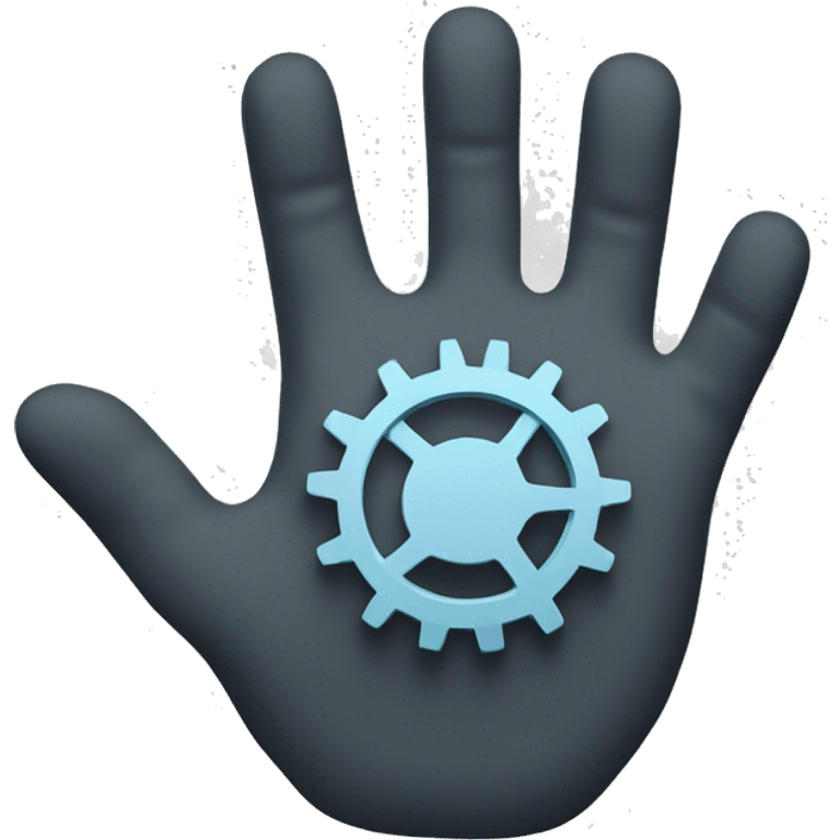 a hand with a gear emoji