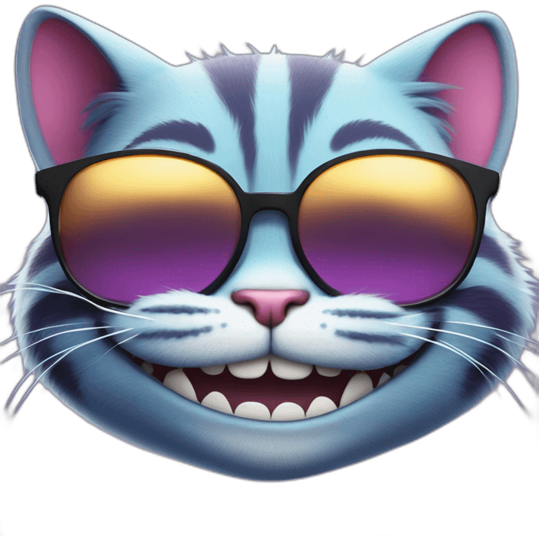 Cool Smiling Cheshire Cat with sunglasses  emoji