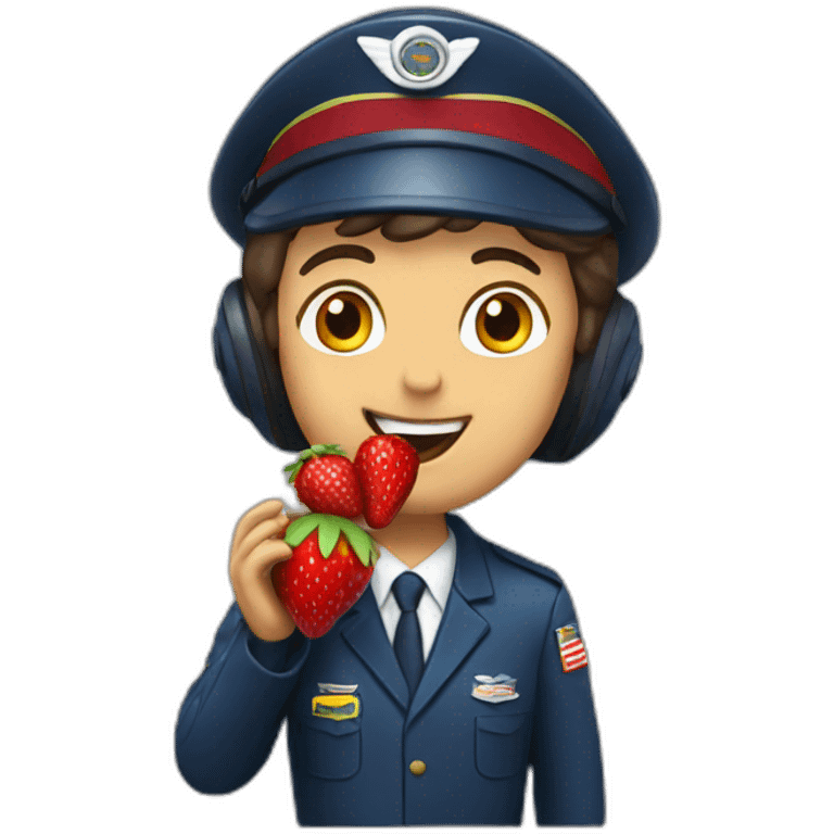 Pilot eating strawberries emoji