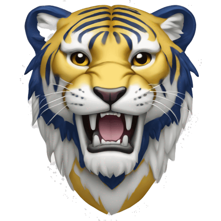 Majestic Sabre Tooth Tiger White with Gold and Navy Blue Accents emoji