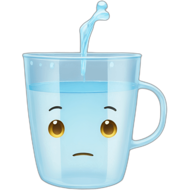 half empty cup of water without face emoji