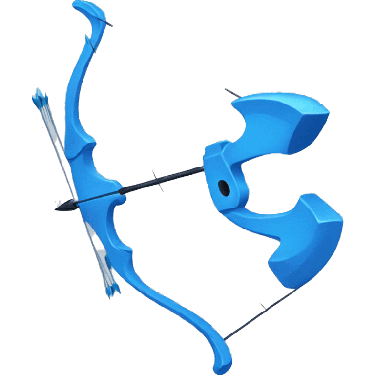 blue color cartoony archery bow emoji