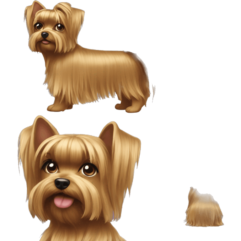 yorkshire terrier long hair girl with ponytail  emoji