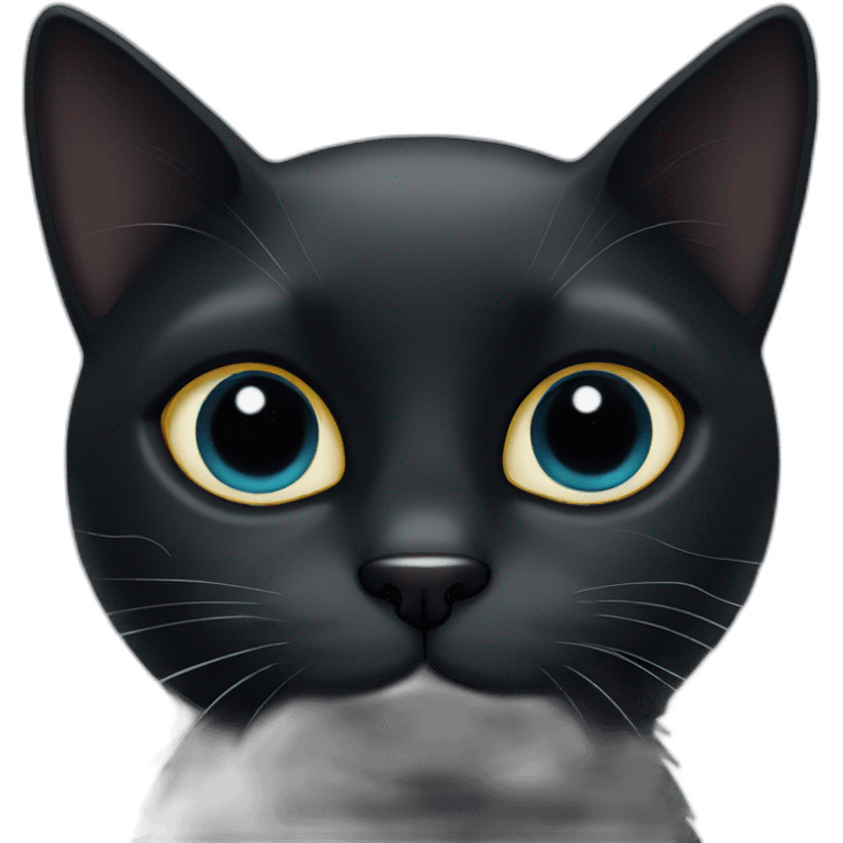 Black cat with cloudy eyes emoji