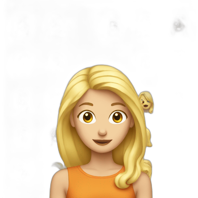 blond woman searching emoji