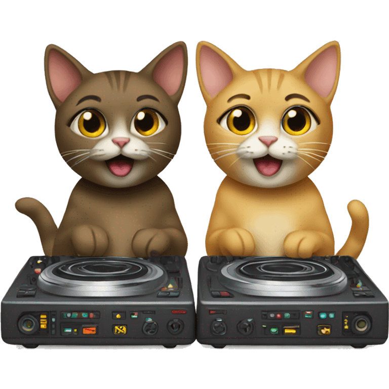 2 cats DJing  emoji