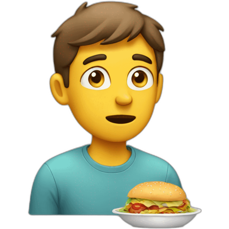 Guy thinking about food emoji