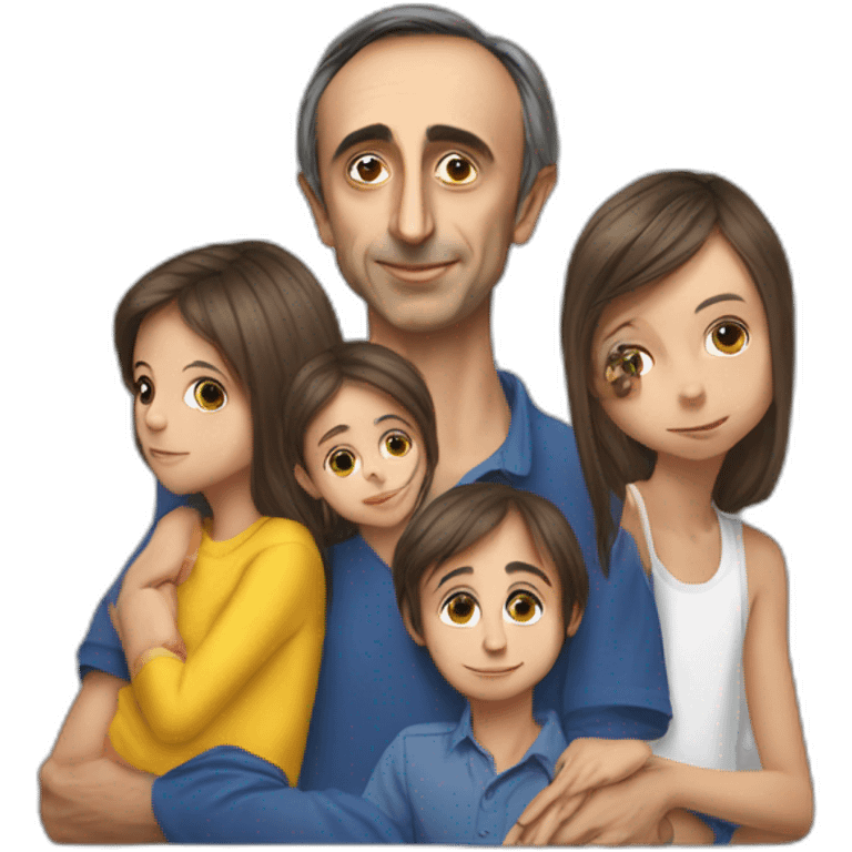 Éric Zemmour avec ses enfants des couleurs emoji