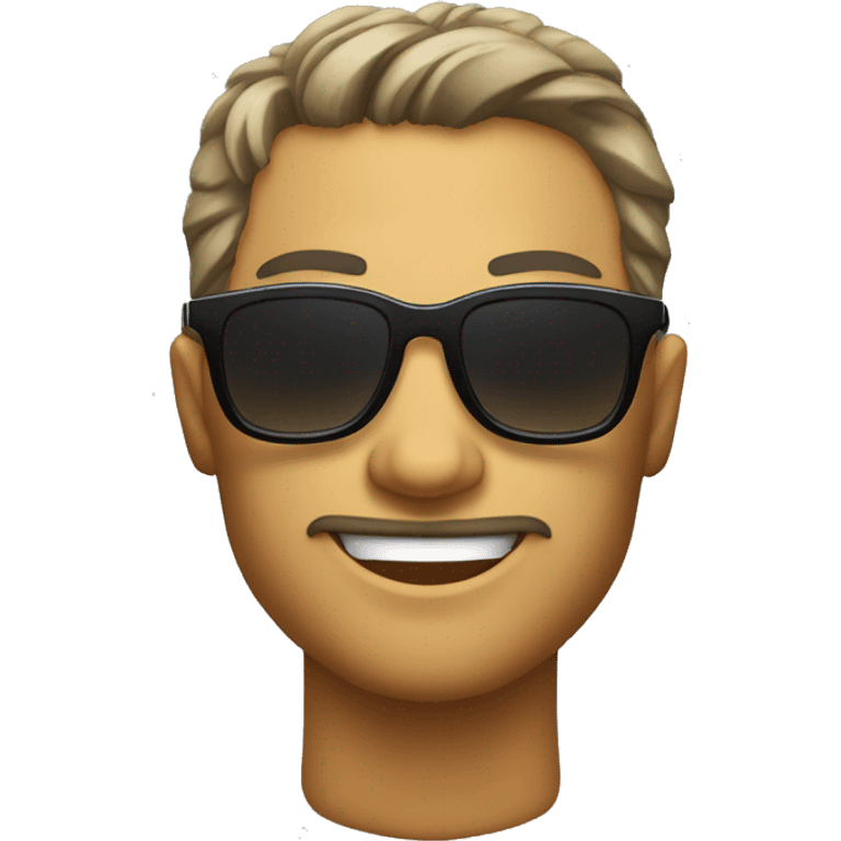 Torso hombre cabello negro de lado con gafas de sol pulgar arriba emoji