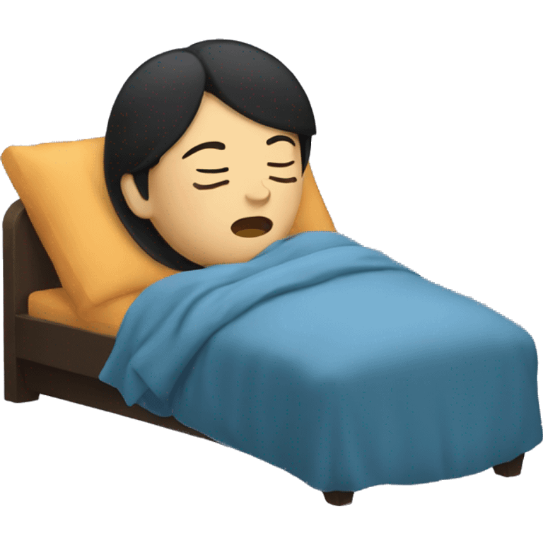 A black-haired woman sleeping while snoring
 emoji