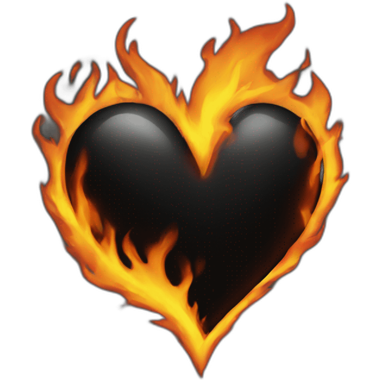 Black heart on fire emoji