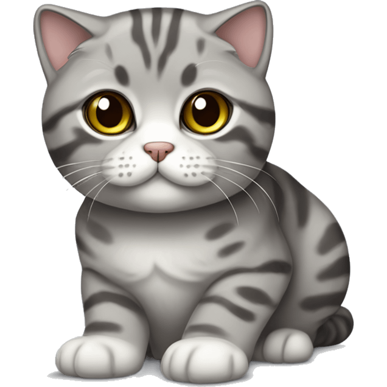 Scottish fold cat grey tabby emoji