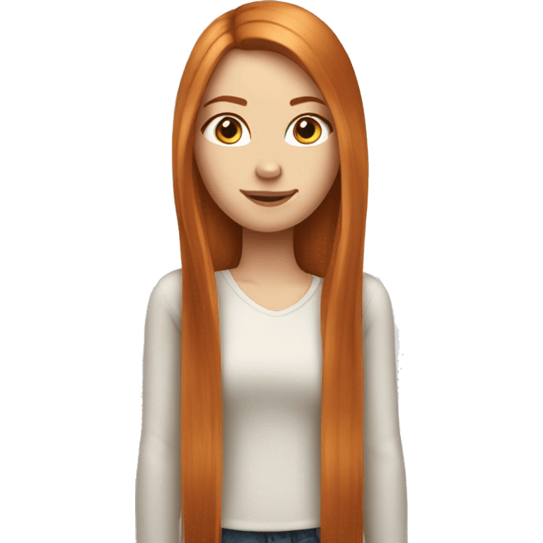 Beautiful girl with long straight ginger hair  emoji