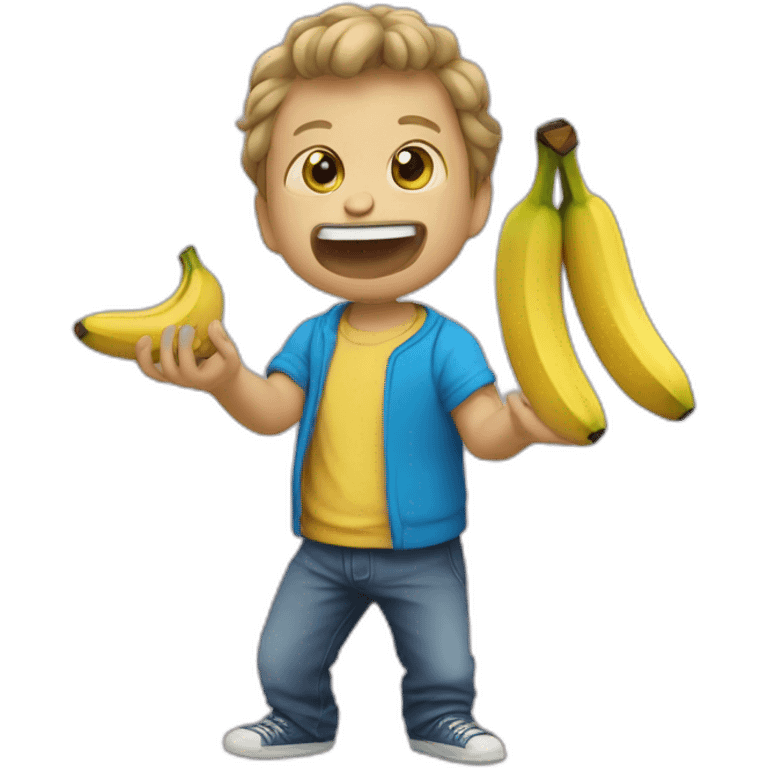 Singe qui mange une banane emoji