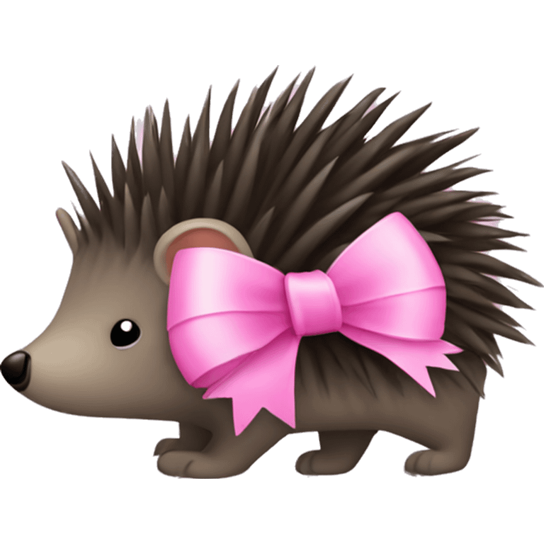 porcupine with pink bow emoji