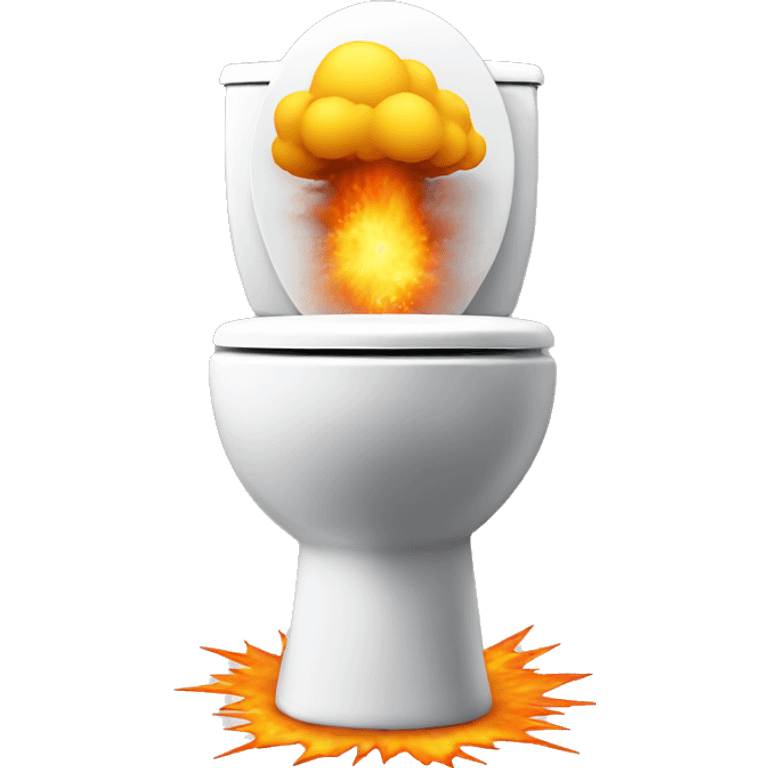 Toilet with explosion cloud emoji