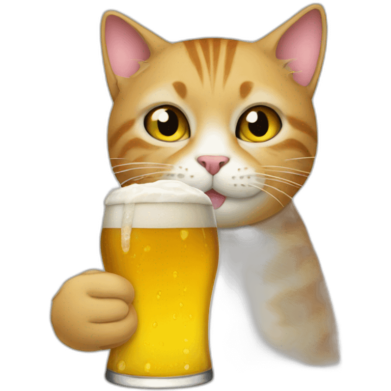 cat drinking beer emoji